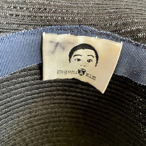 Eugenia Kim Vintage Black Woven Wide-Brim Sun Hat - Picture 7 of 10